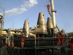 Example of a FCC cyclone for refineries installation