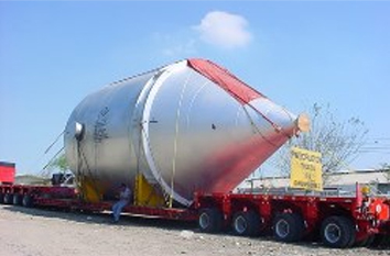Transportation of a FCC cyclone for refineries